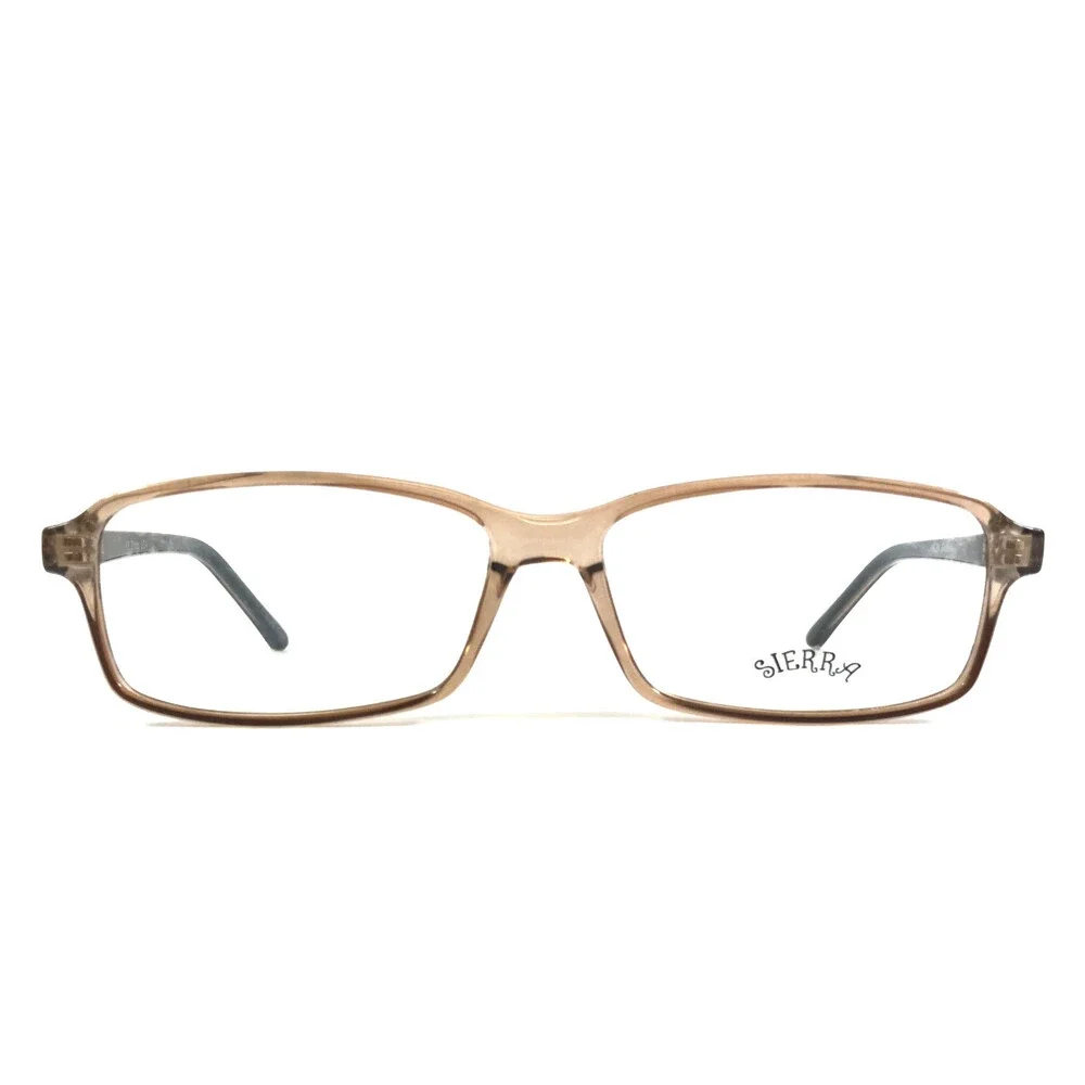 Sierra Eyeglasses Frames S334 Smoke Brown Black Rectangle Full Rim 54-17-140